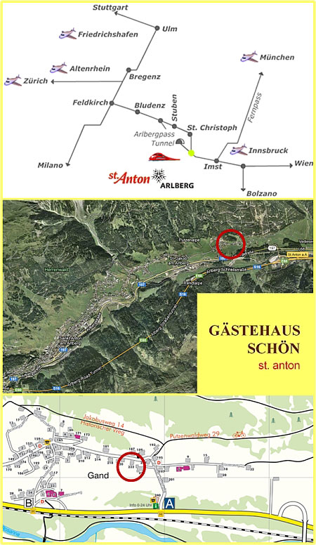 anreise gästehaus schön unterkunft in st anton am arlberg